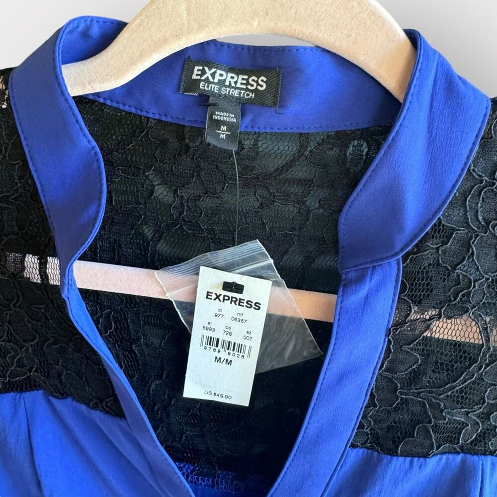 NEW Express button down lace accent top - Picture 3 of 5